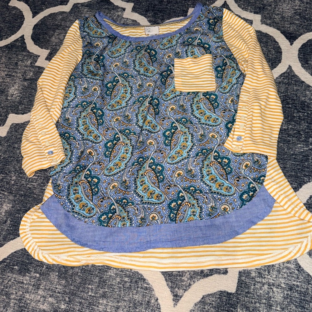 Anthropologie-Small Farrago Paisley Top